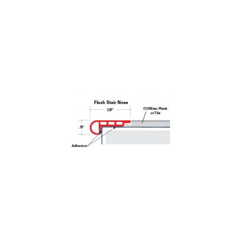 Coretec Matching Vinyl Flush Stairnose 94.49" x 4.49" - coretecflstr - 1 Coretec Matching Vinyl Flush Stairnose 94.49" x 4.49" - coretecflstr - 1