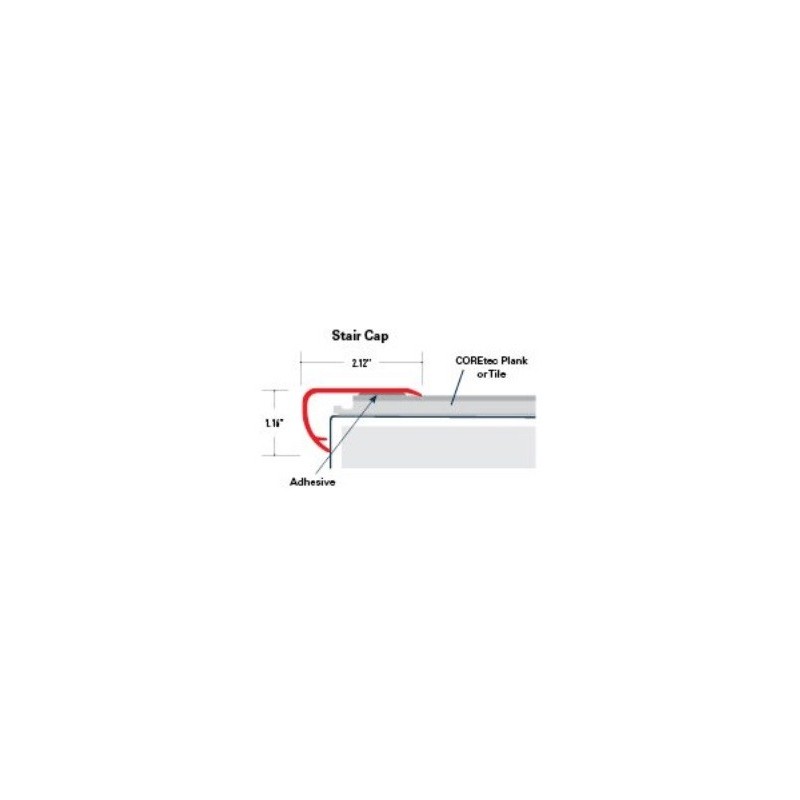 Coretec Matching Vinyl Staircap 94.49" x 2.07" - coretecstrcap - 2 Coretec Matching Vinyl Staircap 94.49" x 2.07" - coretecstrcap - 2